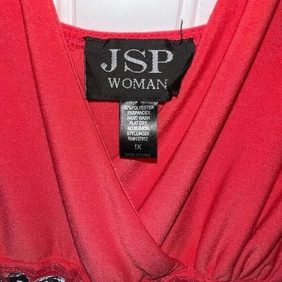 SJP by Sarah Jessica Parker A-Line Maxi Dress/Gown Women Size 1X Coral Sleeveles - Picture 3 of 8